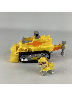 Paw Patrol Rescue Knight Rubble Figure with Deluxe Construction Dragon Vehicle